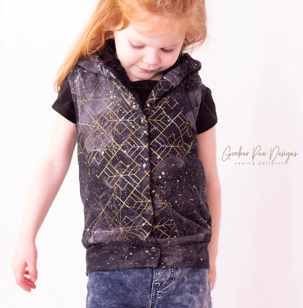 Tutorial to add a waistband to free vest pattern, printable pdf sewing pattern, reversible, easy to follow, beginner friendly. For babies / toddlers / kids, boys and girls, unisex