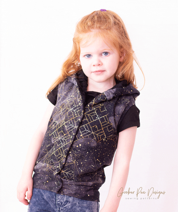 Tutorial to add a waistband to free vest pattern, printable pdf sewing pattern, reversible, easy to follow, beginner friendly. For babies / toddlers / kids, boys and girls, unisex.