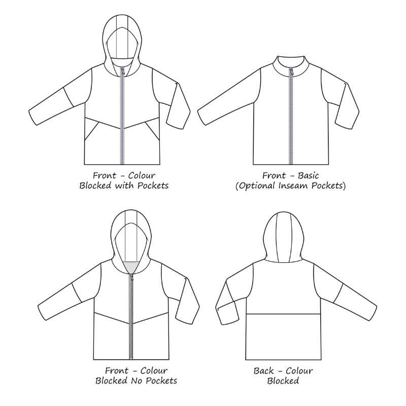 quadra jacket line drawings