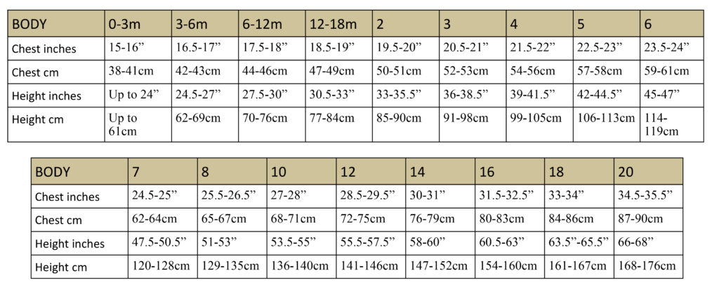 Sizing Chart – Year of Ours
